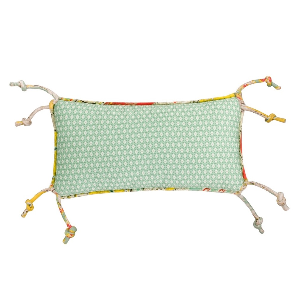 Echo Design Jaipur Seafoam Cotton Diamond Printed Oblong Pillow
